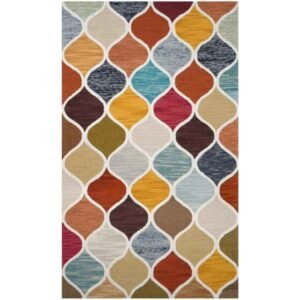 Handmade HandTufted Wool Colorful Moroccan Trellis Rug 5 x 8 ft